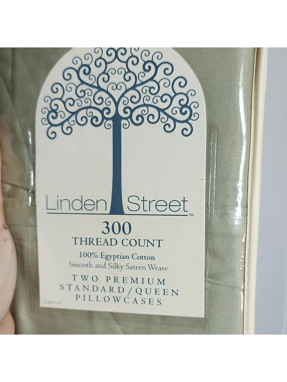 Linden Street 300 Thread Count 100% Egyptian Cotton Pillowcases 21x32 Green